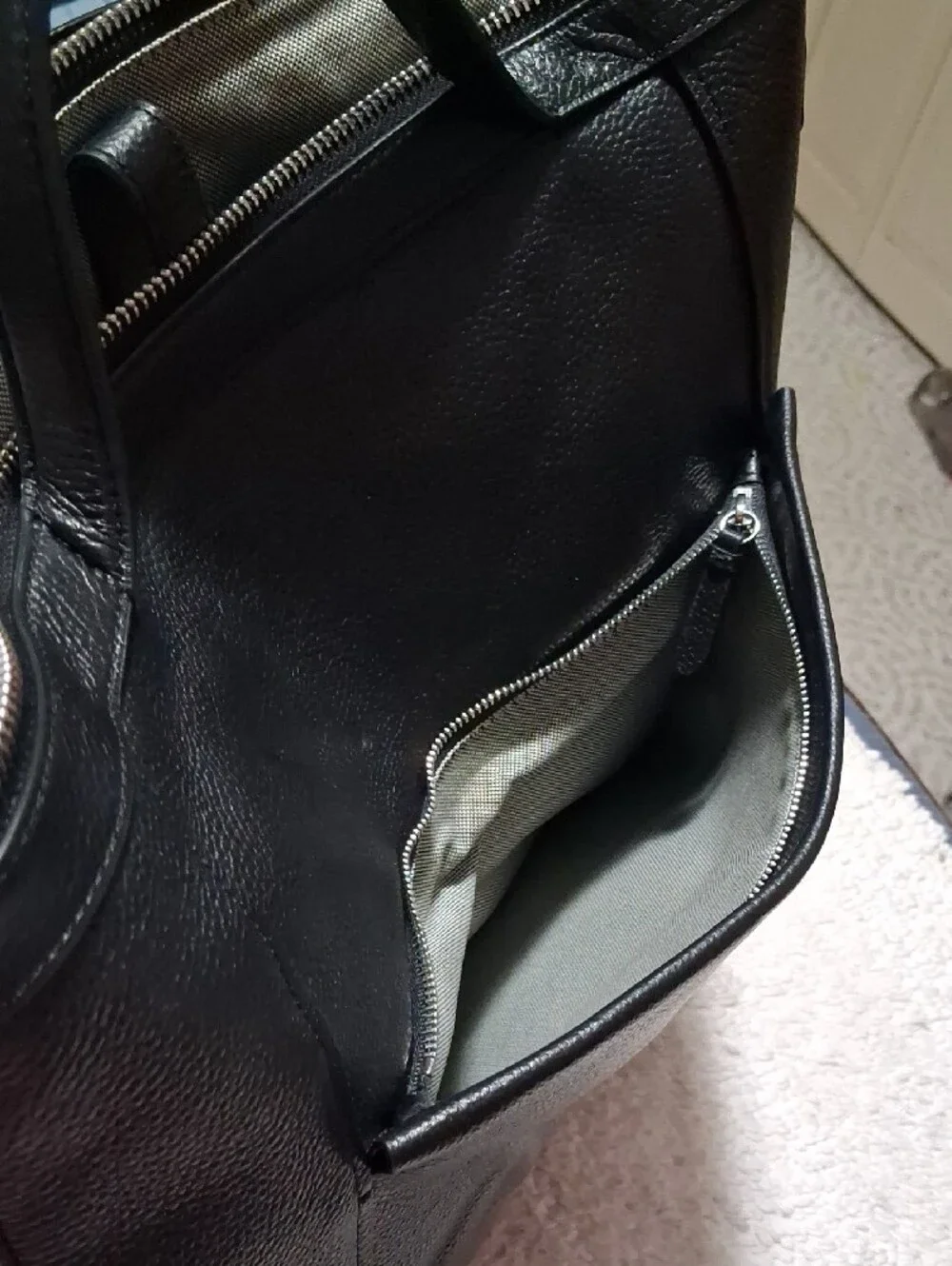 Cole Haan Black Leather Backpack Tote